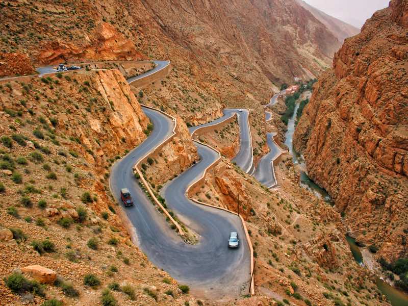 Switchback road through the Dadès Gorge, Morocco
